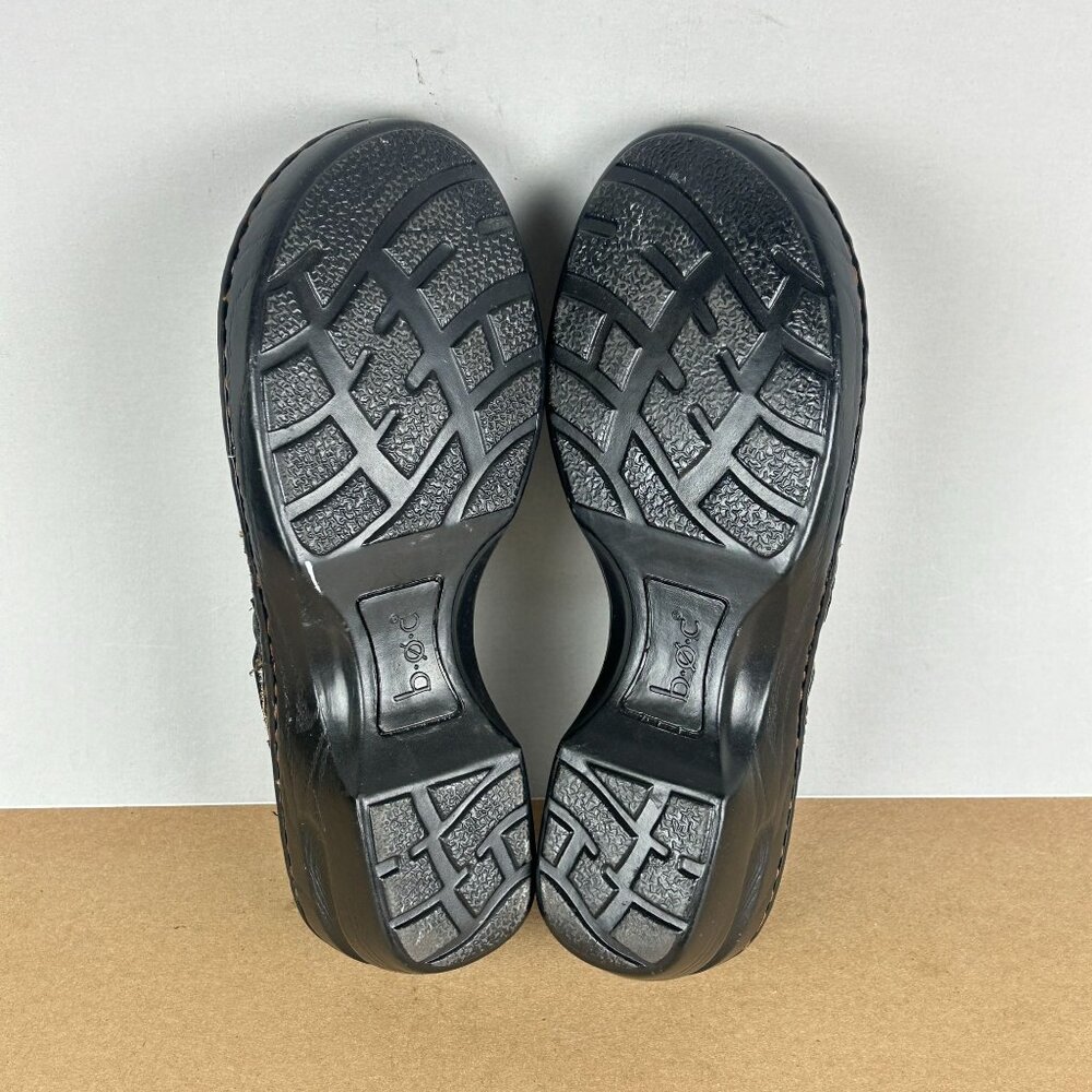 b.o.c. Born Concept Leather Mules Womens 8 Black Buckle Comfort Casual - Picture 8 of 10